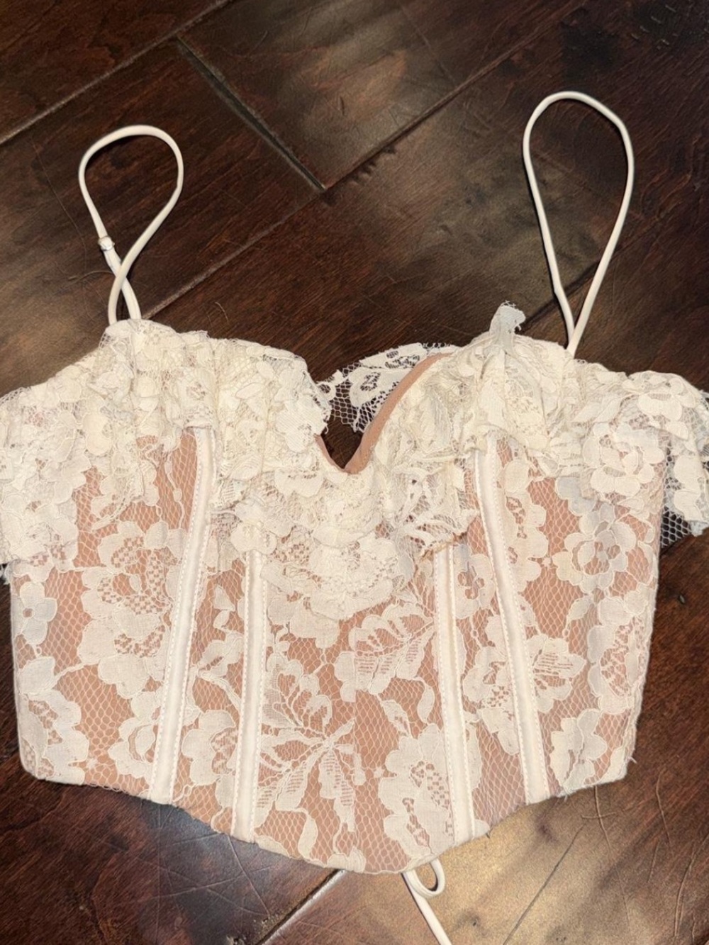 For Love & Lemons White Lace Bustier Camisole